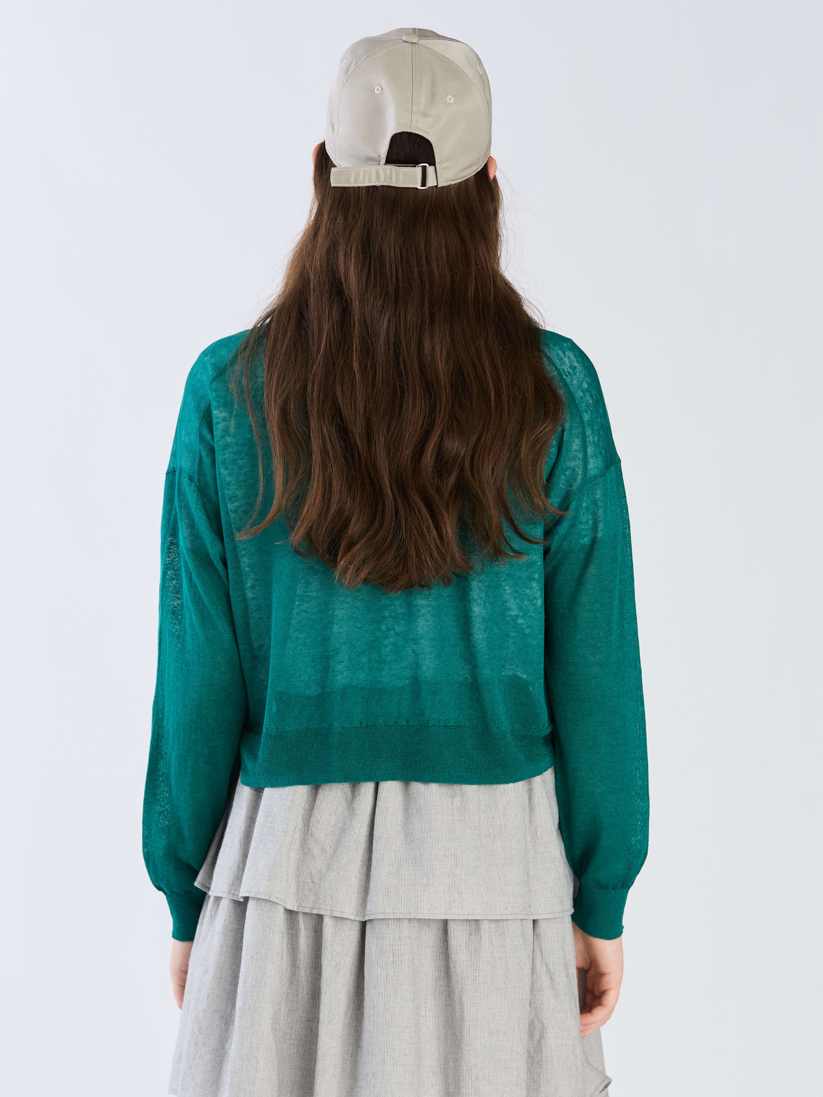 To b. by agnès b. シアーニット カーディガン グリーン