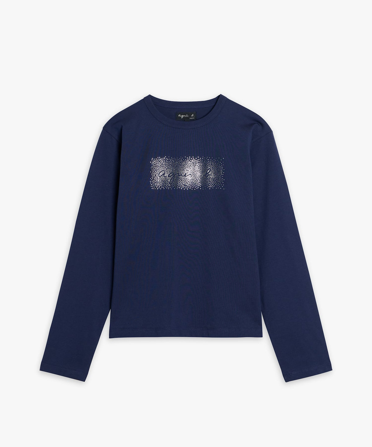 FEMME ウィメンズ ロゴプリント コットン 長袖 Tシャツ ブルー