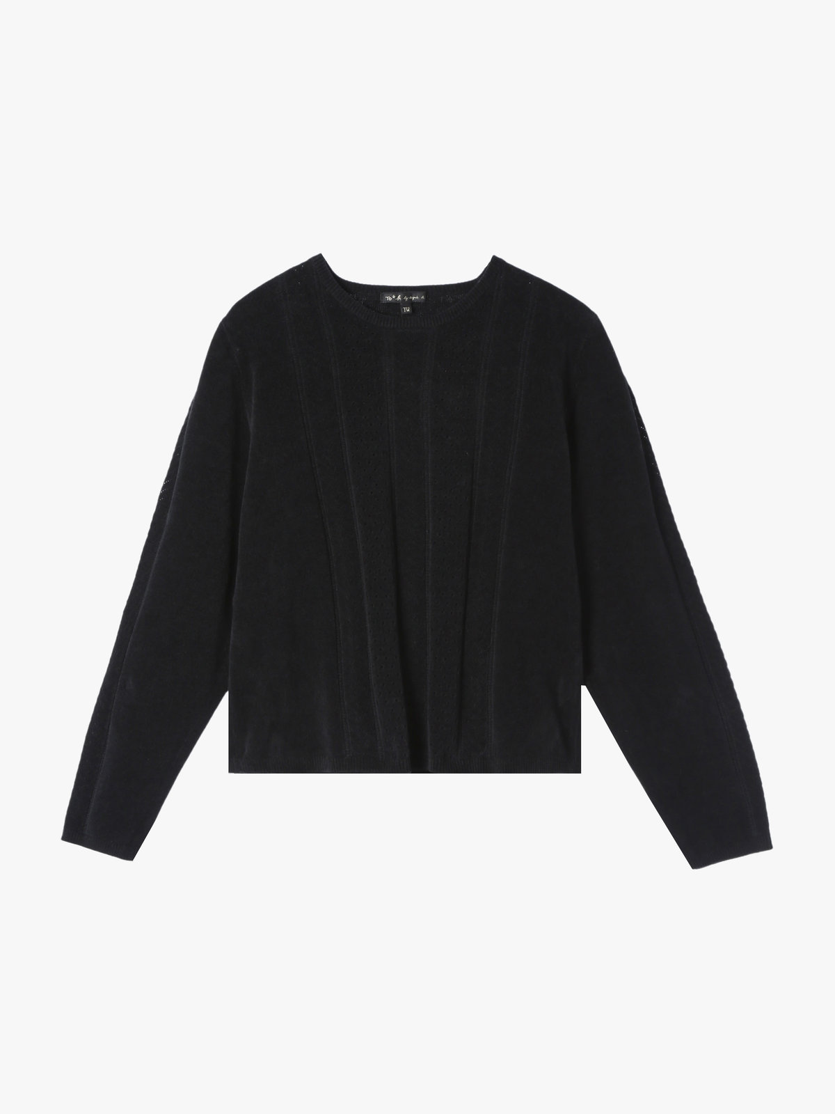 To b. by agnès b. 【Outlet】オープンワークモールニットプルオーバー ブラック