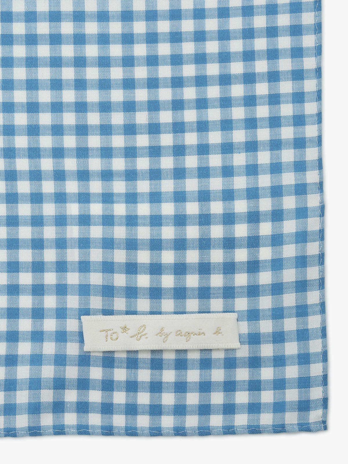 To b. by agnès b. ヴィシーチェック スカーフ ライトブルー