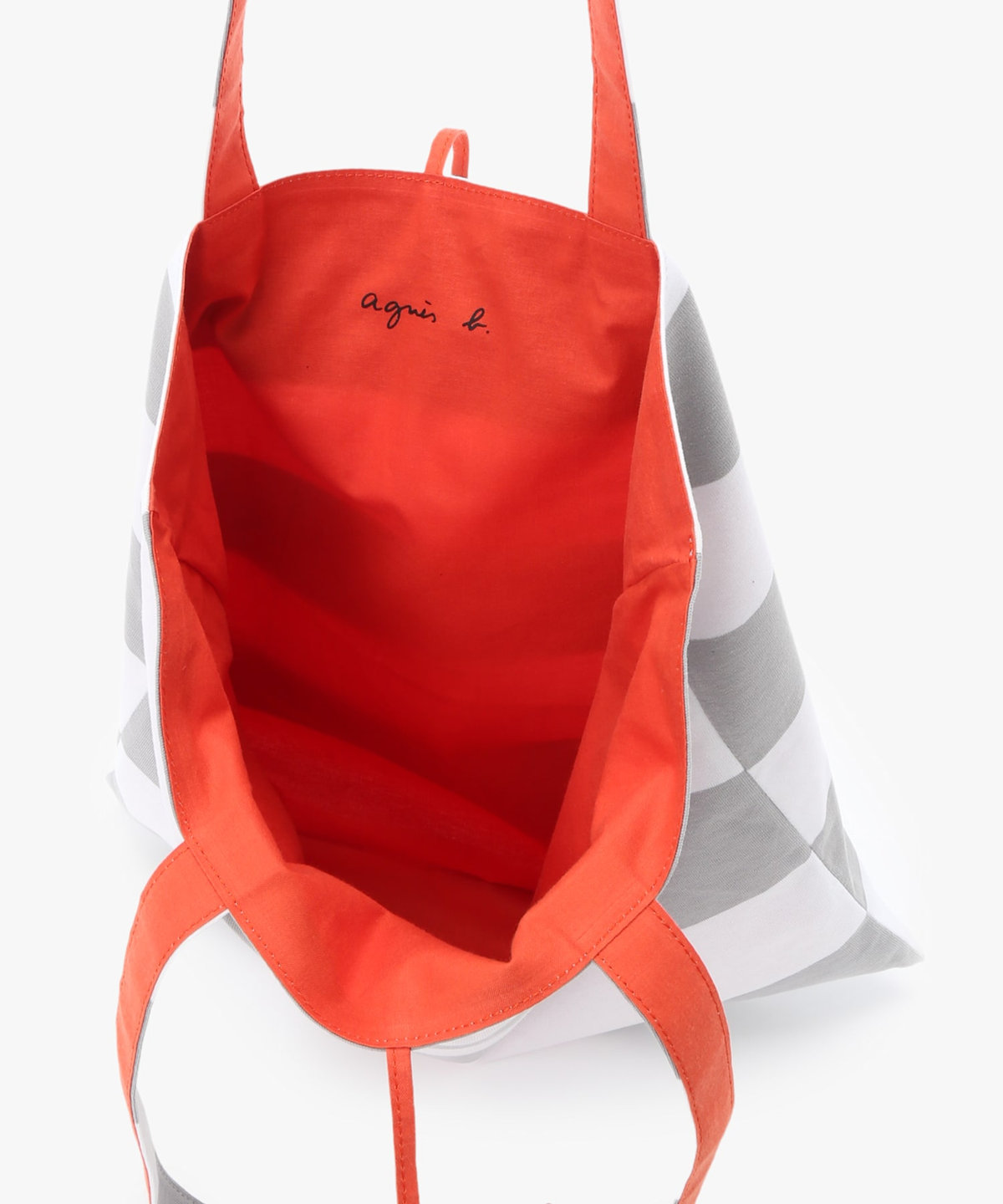 VOYAGE ウィメンズ バッグ＆ウォレット 細ボーダー コットン リバーシブル トートバッグ ZAS11-01 グレー×ホワイト