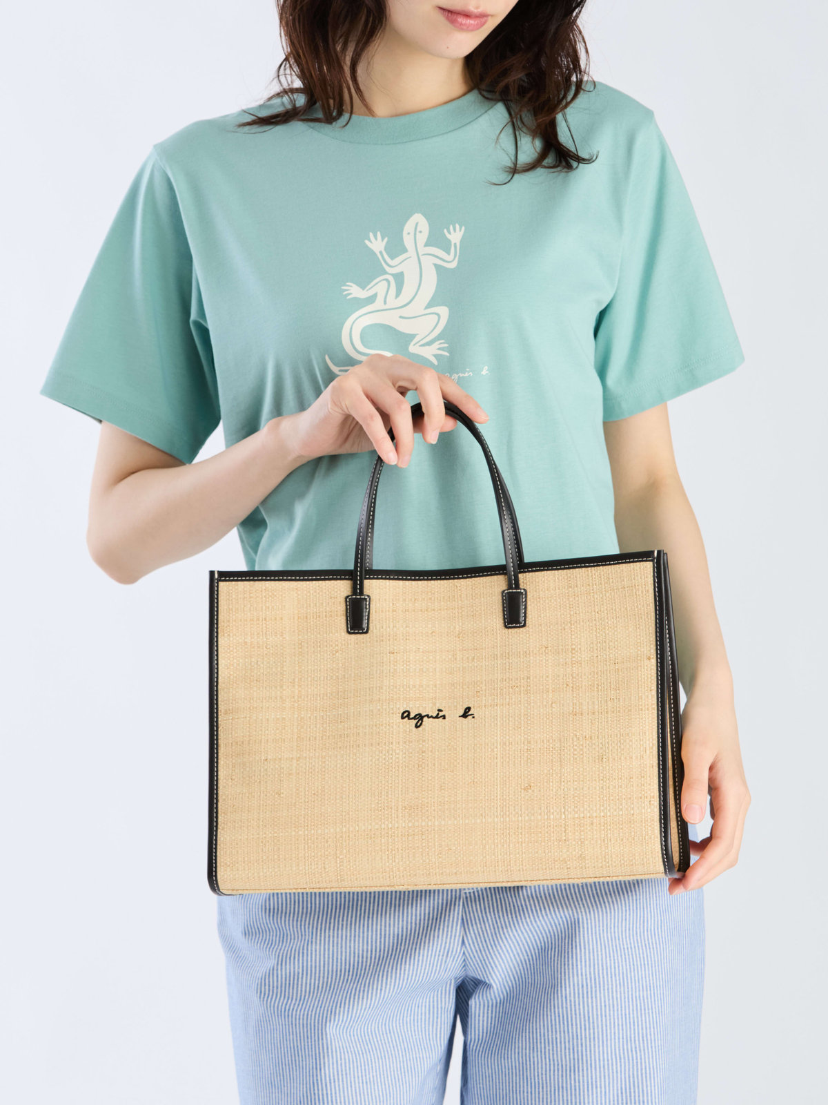 VOYAGE ウィメンズ バッグ＆ウォレット ラフィア ミディアム トートバッグ WAX35-02 オフホワイト