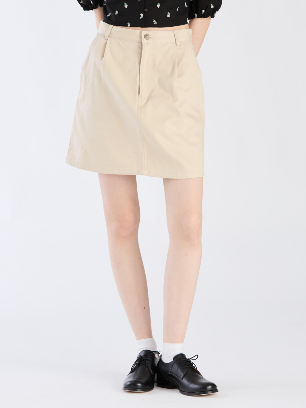 To b. by agnès b. 【Outlet】コットンツイルミニスカート ベージュ