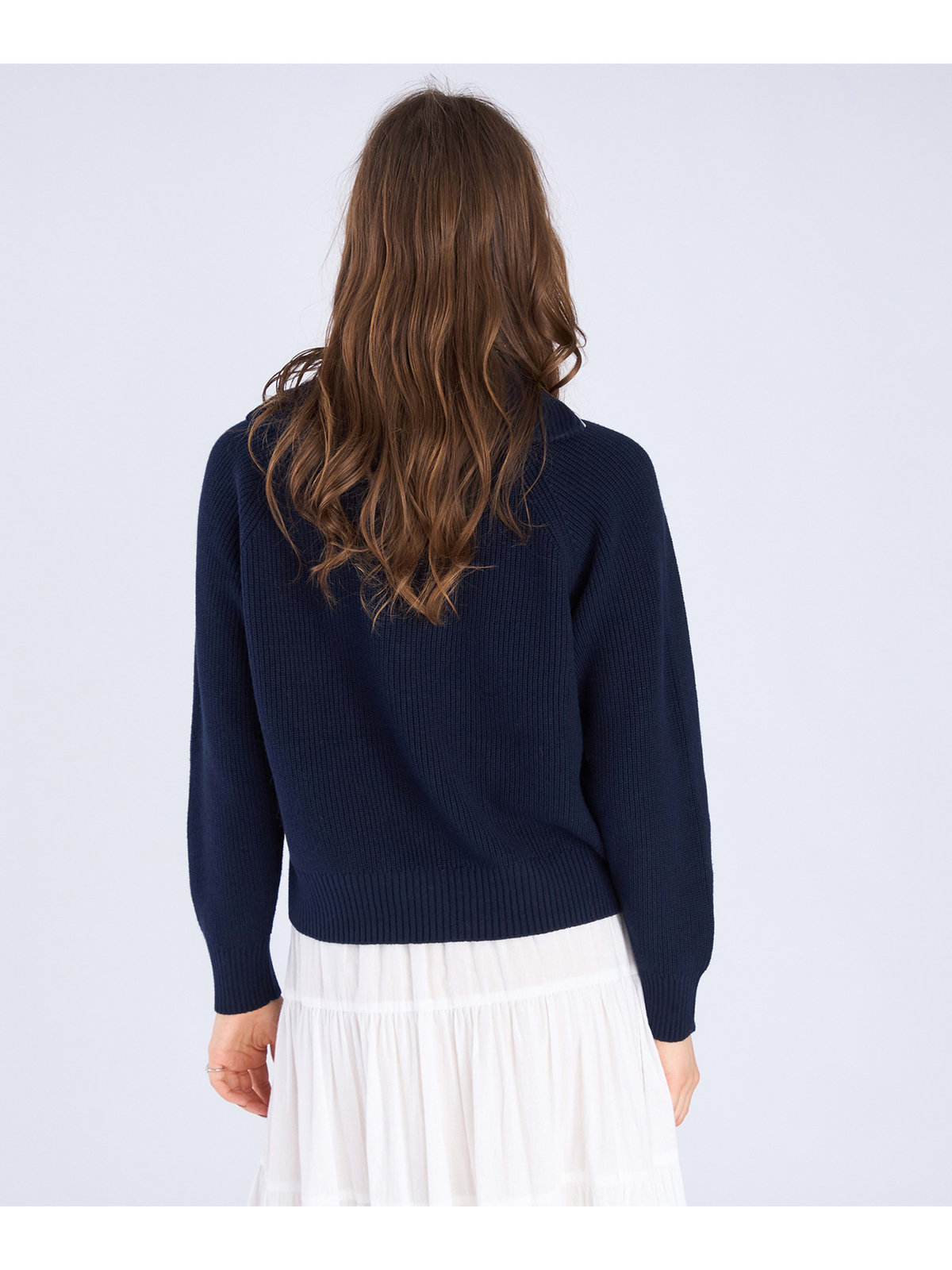 To b. by agnès b. 【Outlet】ハーフジップ ニット プルオーバー ネイビー