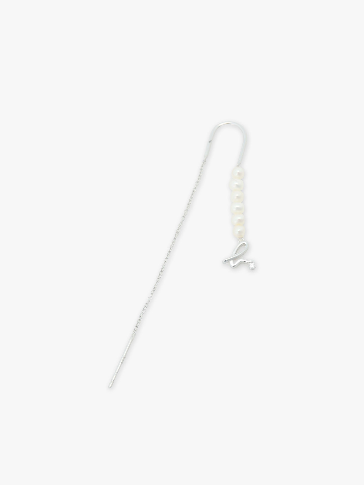 FEMME ウィメンズ 【Outlet】H925 "b." ロゴ パール ピアス "Iconic - thin and tiny" シルバー