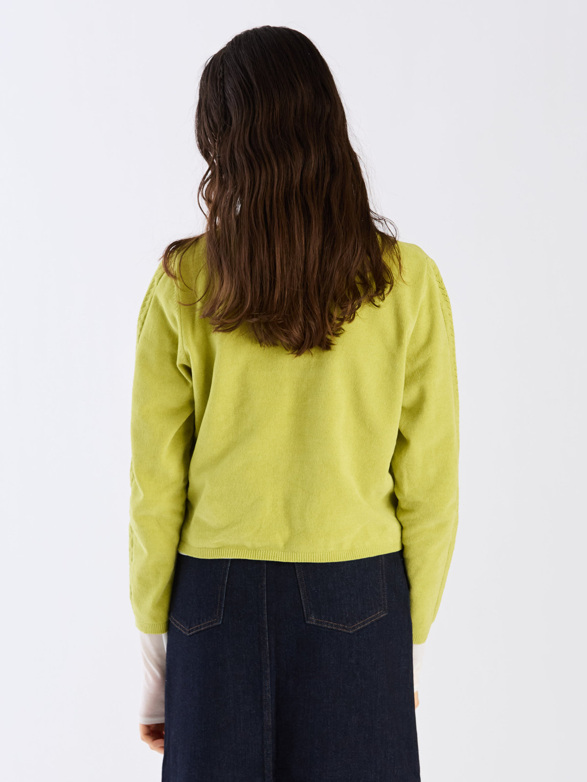 To b. by agnès b. 【Outlet】オープンワークモールニットプルオーバー ライトグリーン