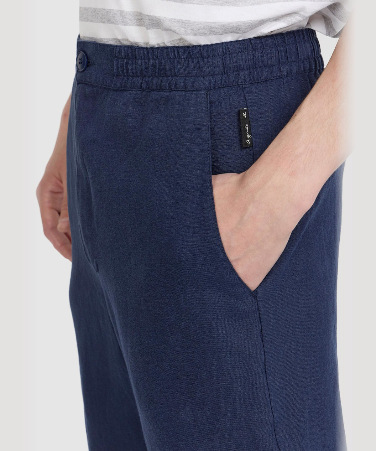 HOMME メンズ メンズ リネン パンツ "Julen" ネイビー