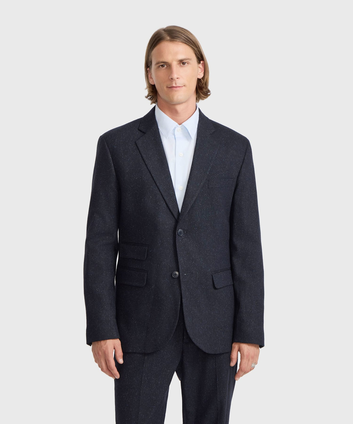 HOMME メンズ メンズ ツイードテーラードジャケット "Philemon" ネイビー