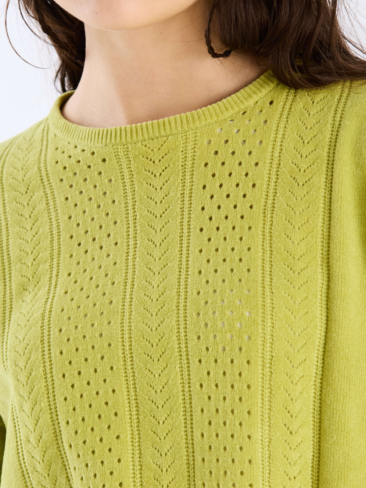 To b. by agnès b. 【Outlet】オープンワークモールニットプルオーバー ライトグリーン