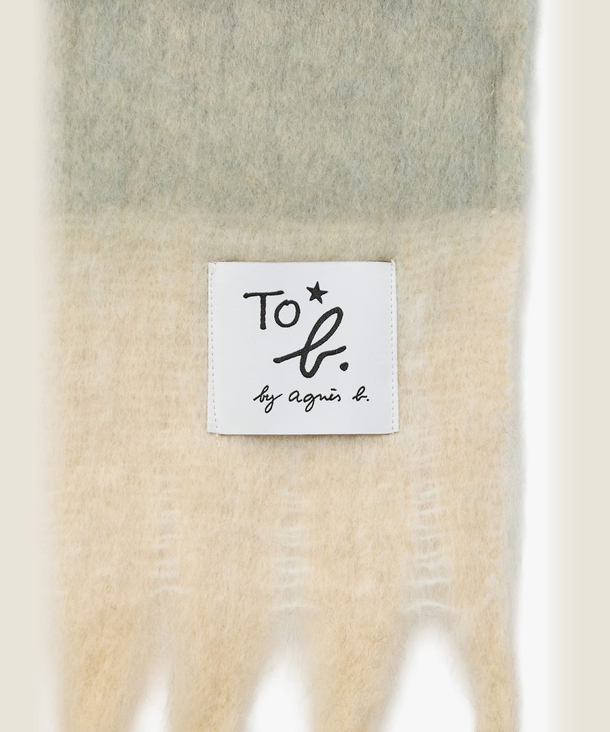 To b. by agnès b. ブロックチェック マフラー グリーン