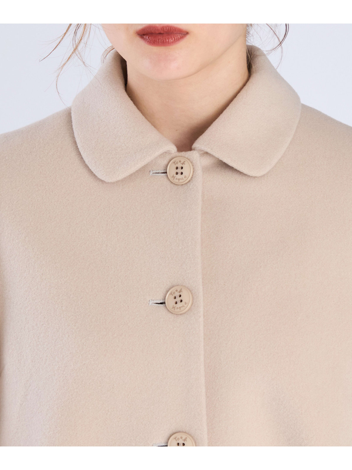 To b. by agnès b. Aラインコート "Pimilico" ホワイト系その他