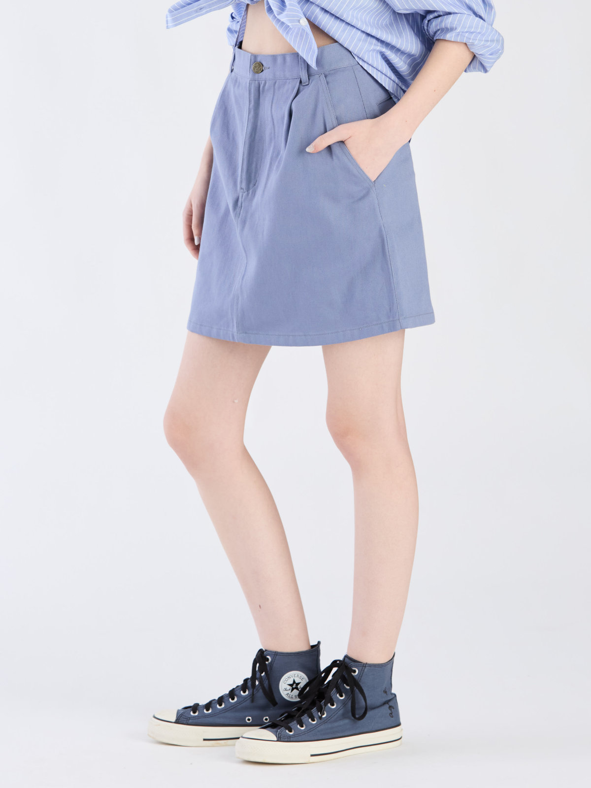 To b. by agnès b. 【Outlet】コットンツイルミニスカート ブルー