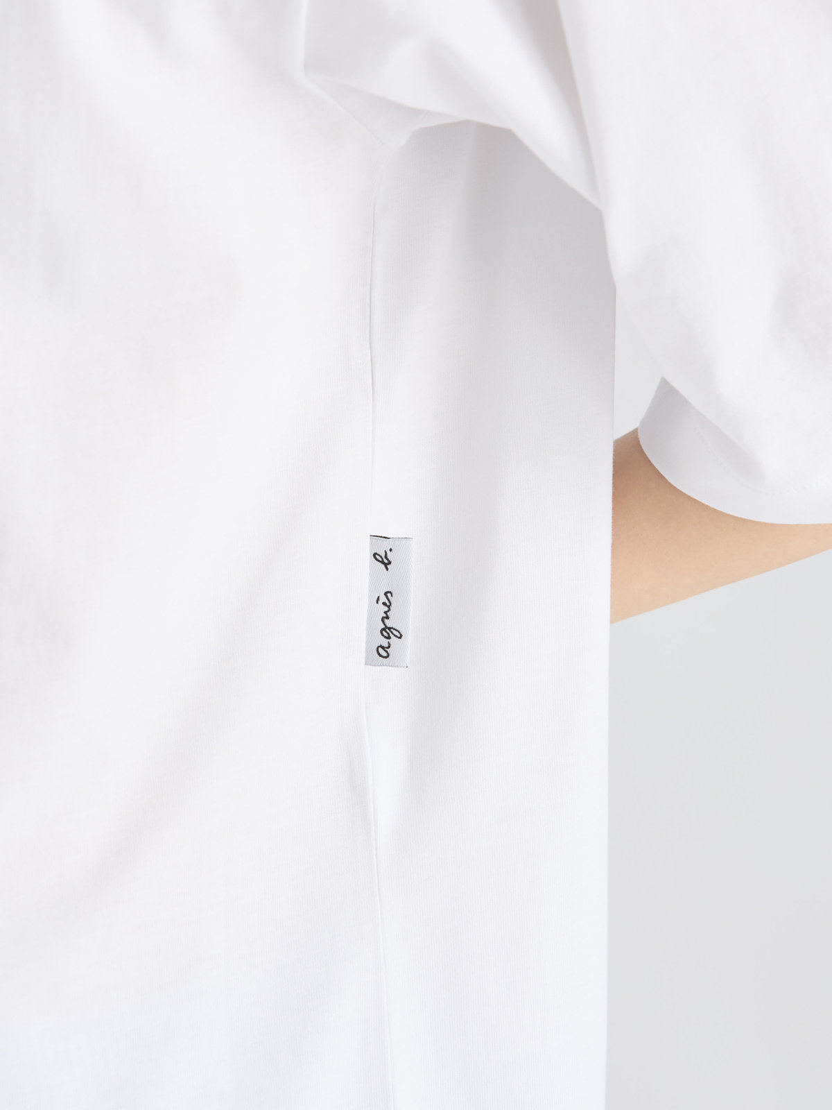 FEMME ウィメンズ 【Outlet】プリント オーガニックコットン ボートネック 5分袖Tシャツ "good vibes/ bad vibes" ホワイト