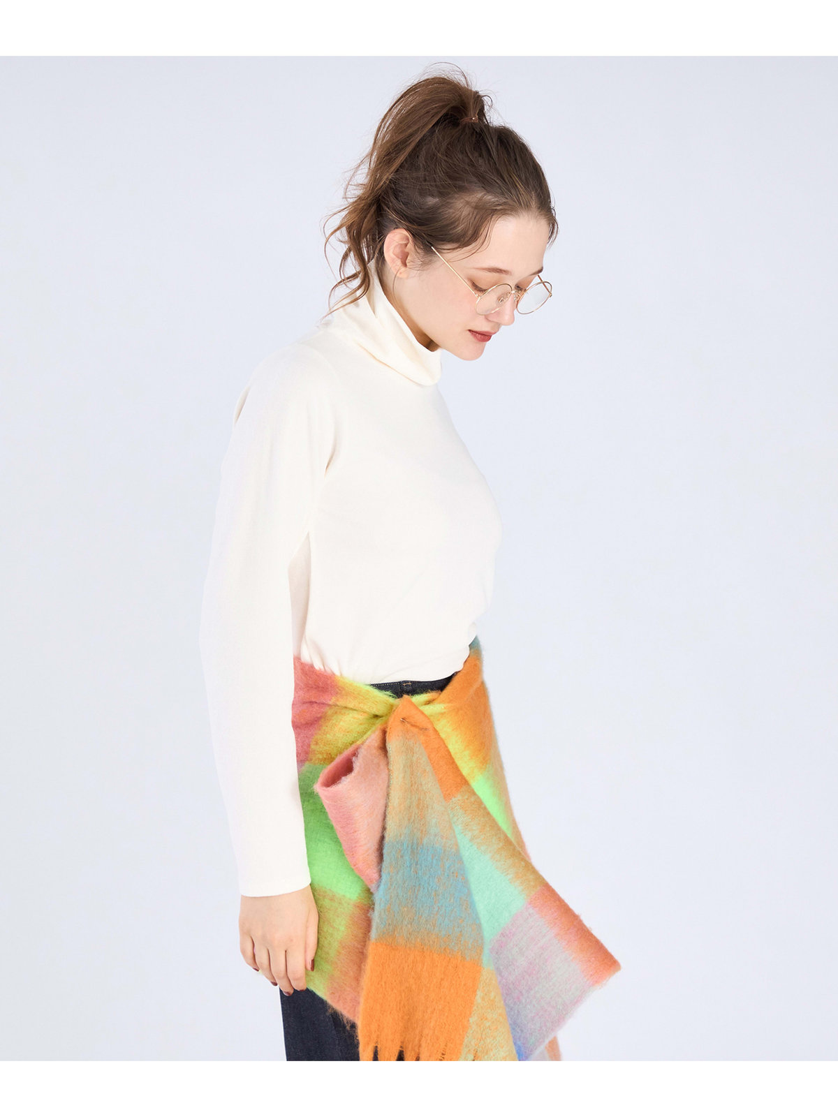 To b. by agnès b. 【Outlet】パイル タートルネック プルオーバー オフホワイト