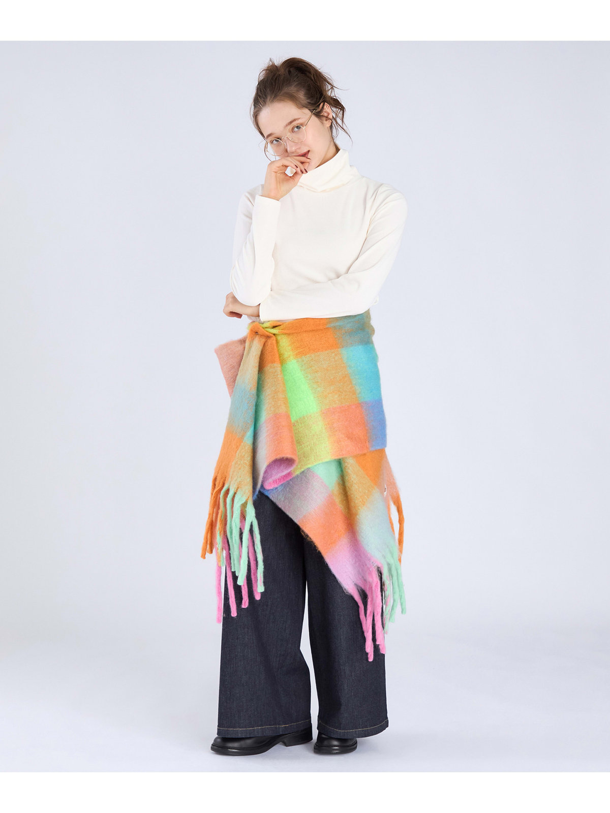 To b. by agnès b. 【Outlet】パイル タートルネック プルオーバー オフホワイト