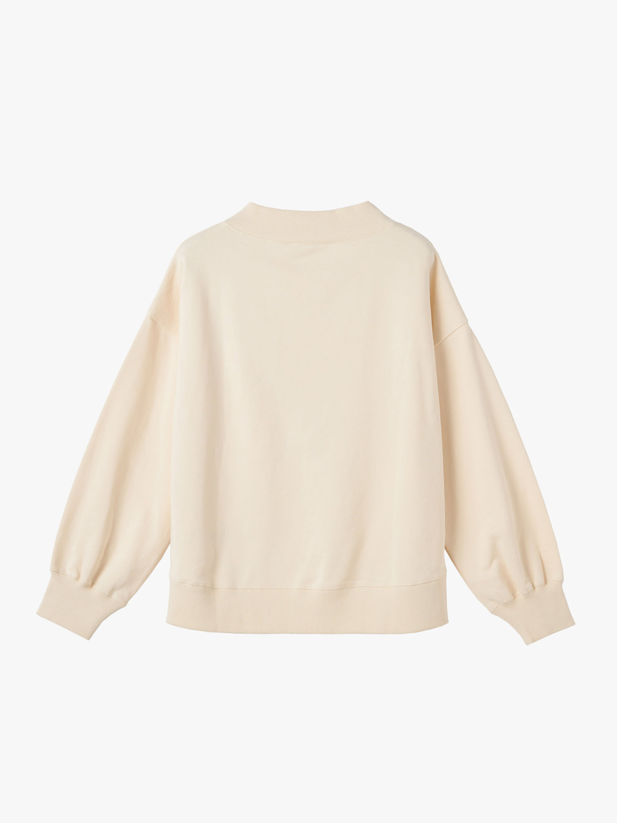 To b. by agnès b. WEB限定 ロゴ コットン ボリュームスリーブ スウェットプルオーバー ホワイト