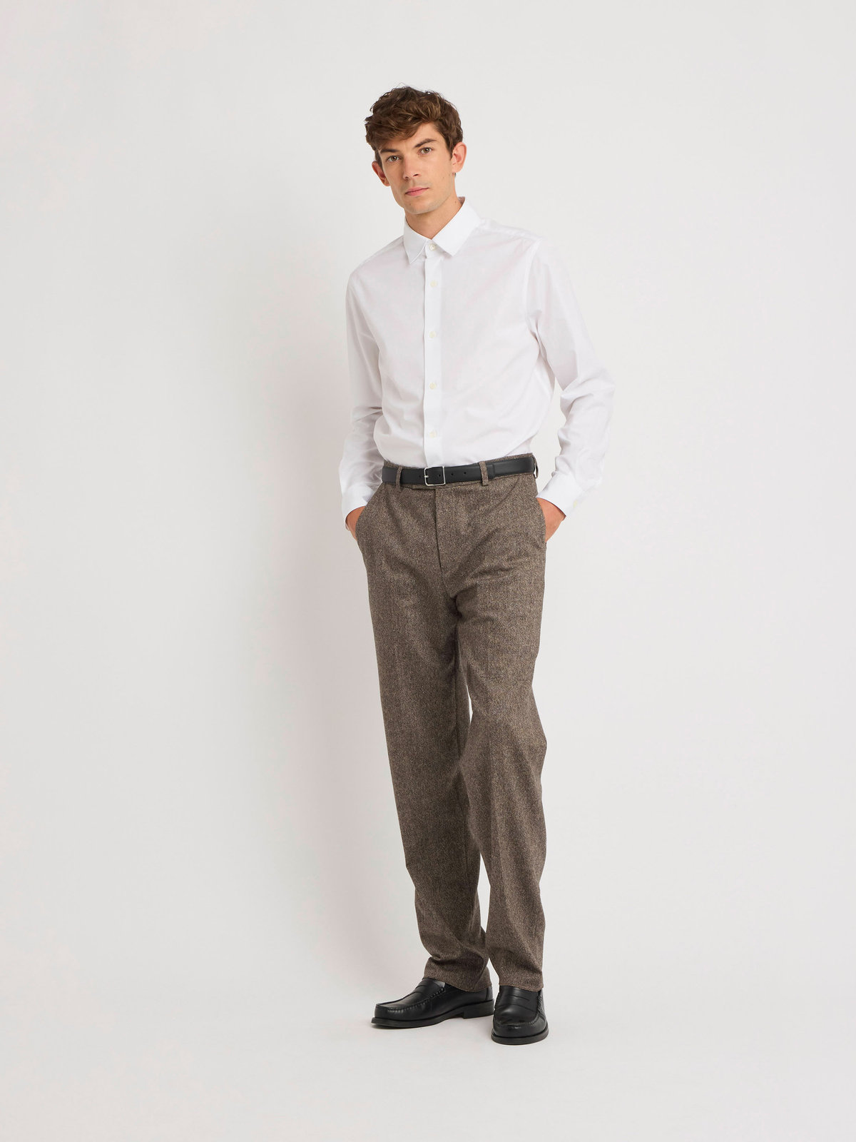 HOMME メンズ メンズ ツイード パンツ ”Lucas” ブラウン