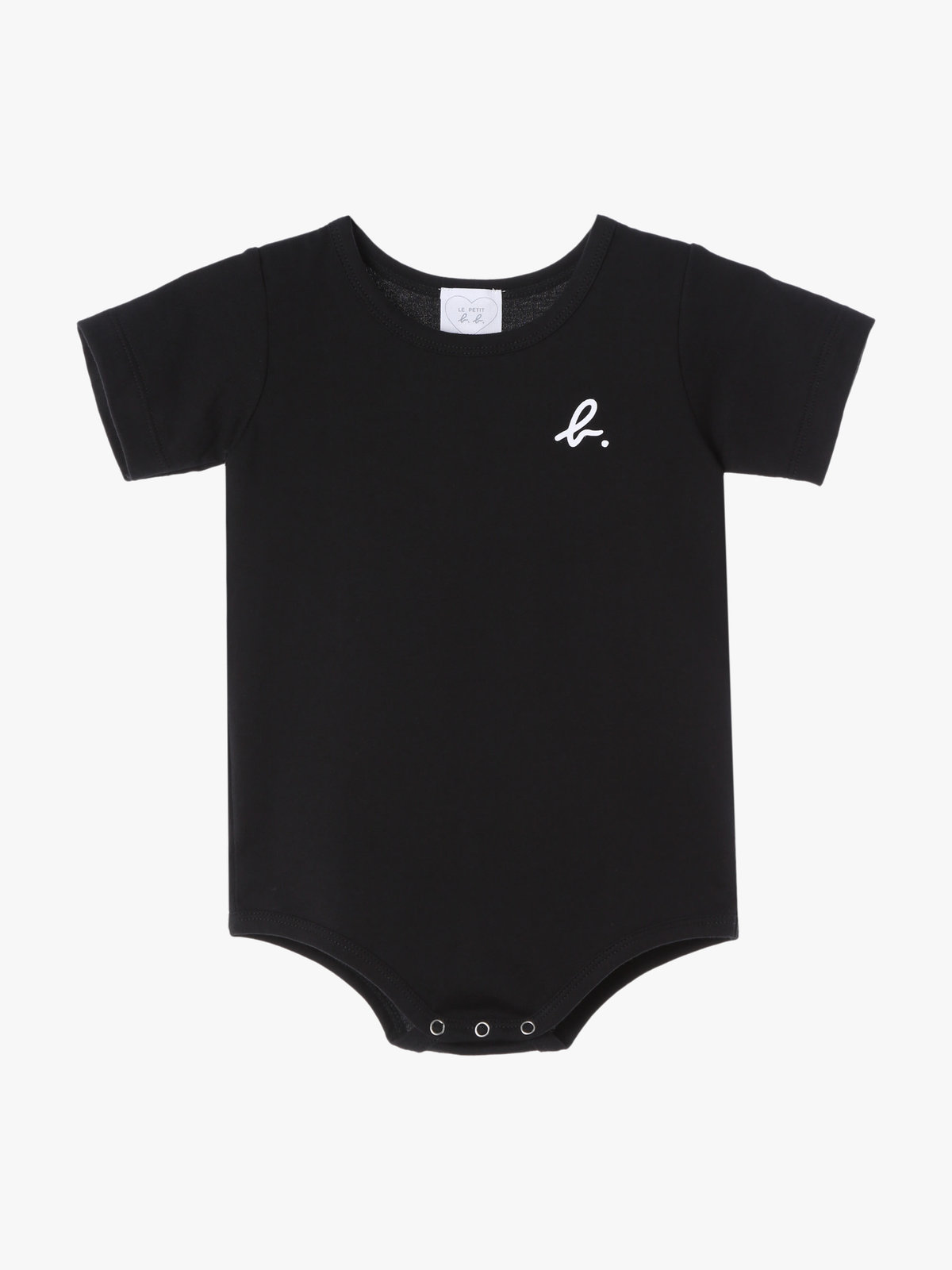 ENFANT ベビー ベビー ロゴ コットン 半袖 ボディスーツ 2枚組 ブラック