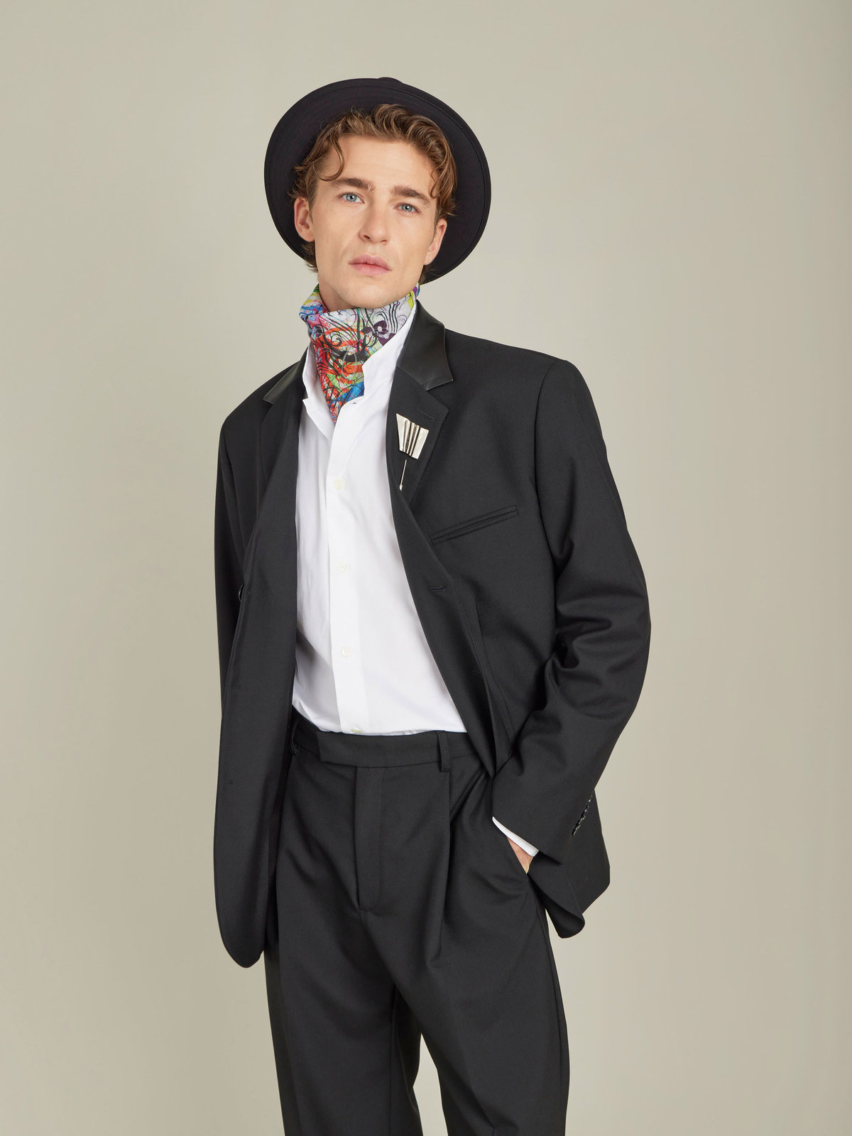 HOMME メンズ メンズ ウール混 テーラードジャケット "Volta" ブラック