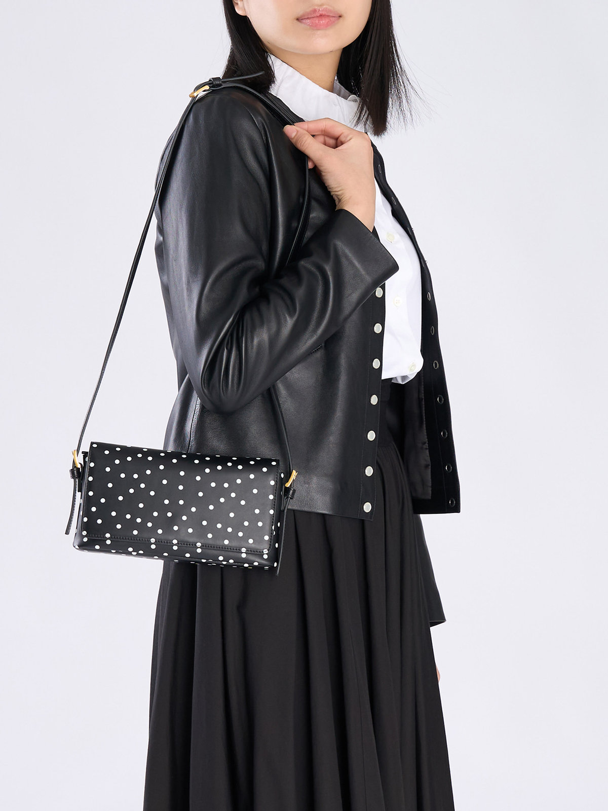 VOYAGE ウィメンズ バッグ＆ウォレット 【by R 限定品】agnes b. レザー 2way ショルダーバッグ ABS12-01 ブラック
