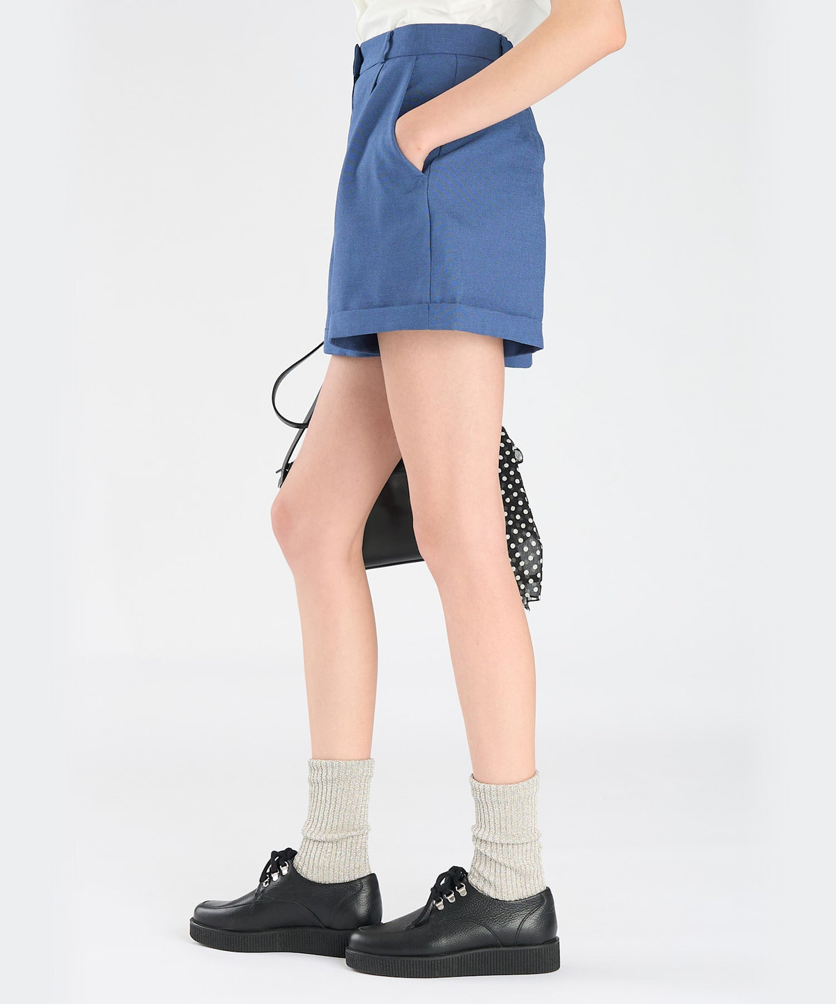 To b. by agnès b. オックスフォード ショートパンツ ネイビー