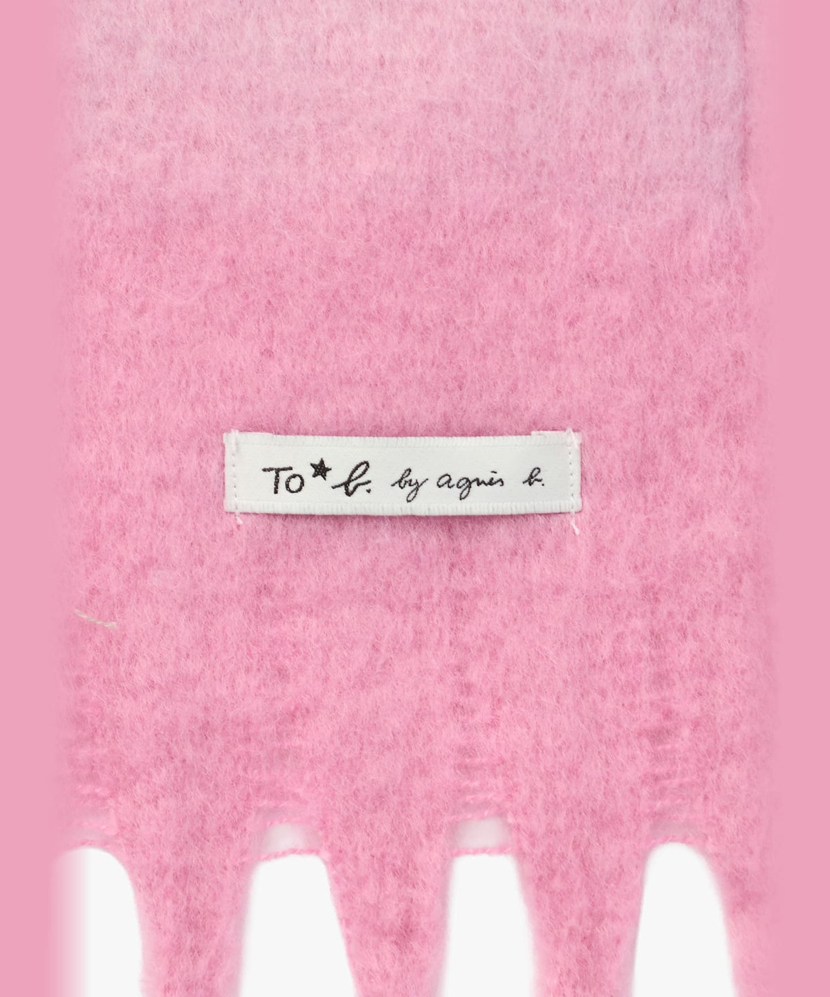 To b. by agnès b. WEBスペシャル ブロックチェック マフラー ピンク