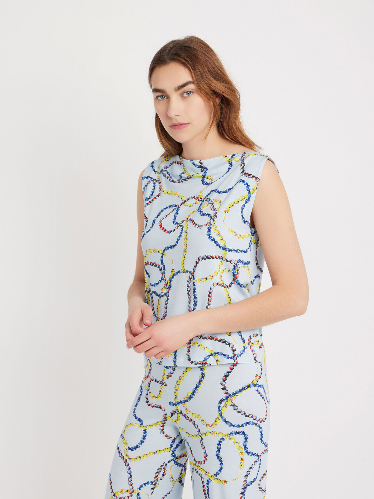 FEMME ウィメンズ プリント ノースリーブTシャツ "Colliers" マルチ