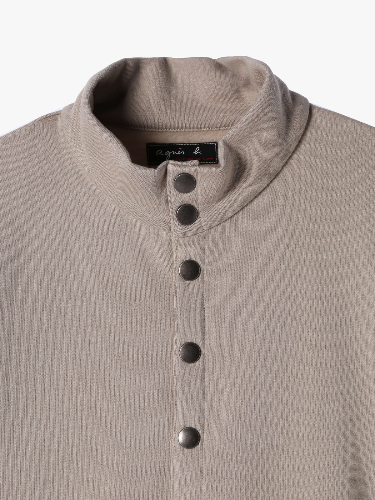 HOMME メンズ メンズ オーガニックコットン メルトン 長袖 カーディガンプレッション ”Yvan” ベージュ