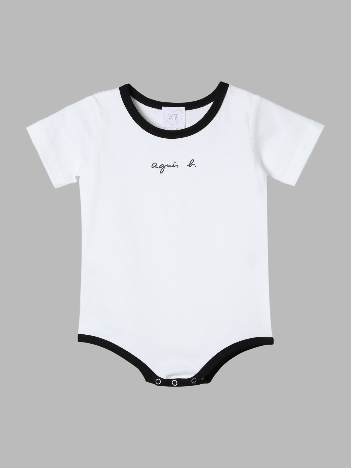 ENFANT ベビー ベビー ロゴ コットン 半袖 ボディスーツ 2枚組 ブラック