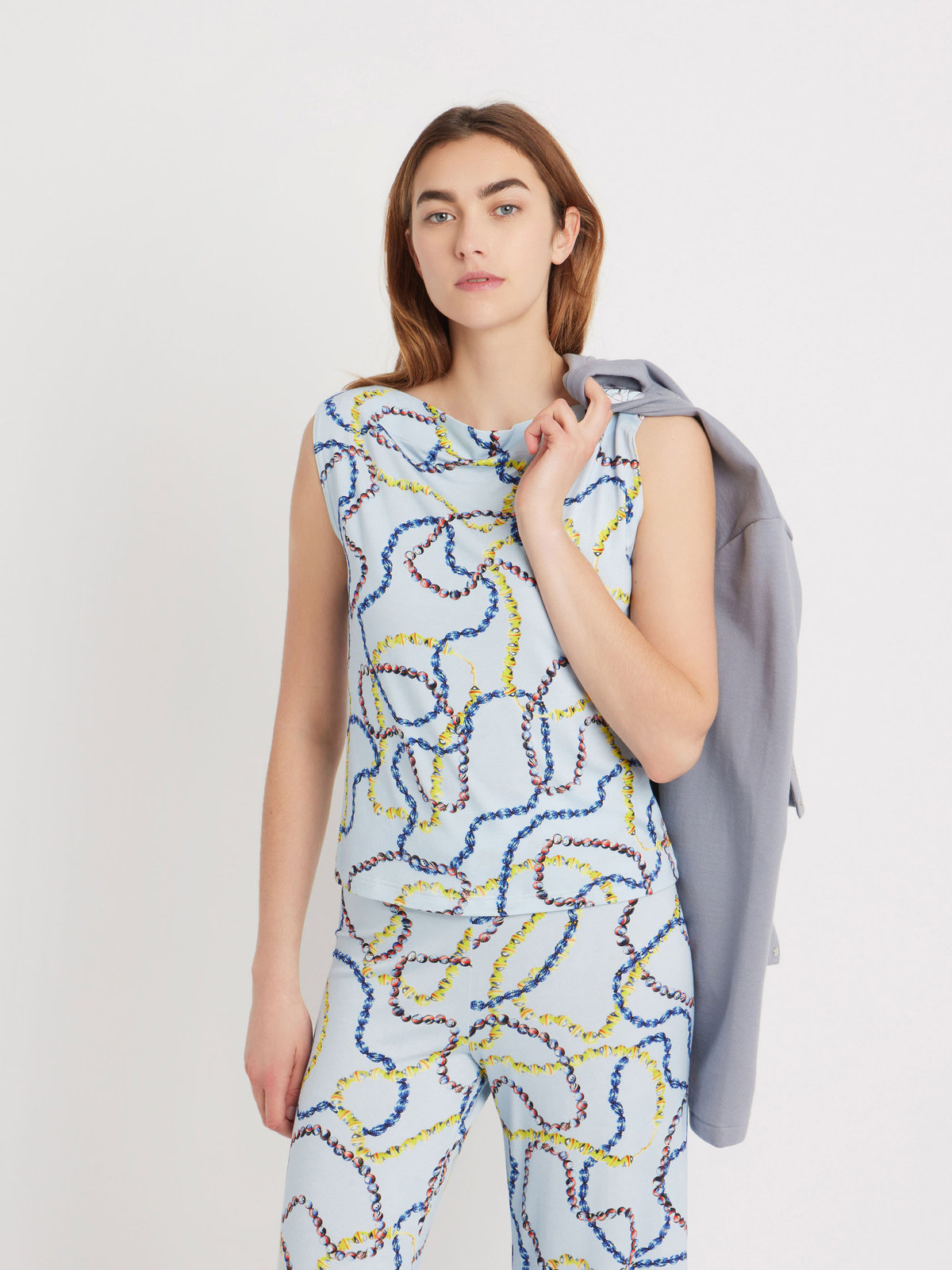 FEMME ウィメンズ プリント ノースリーブTシャツ "Colliers" マルチ