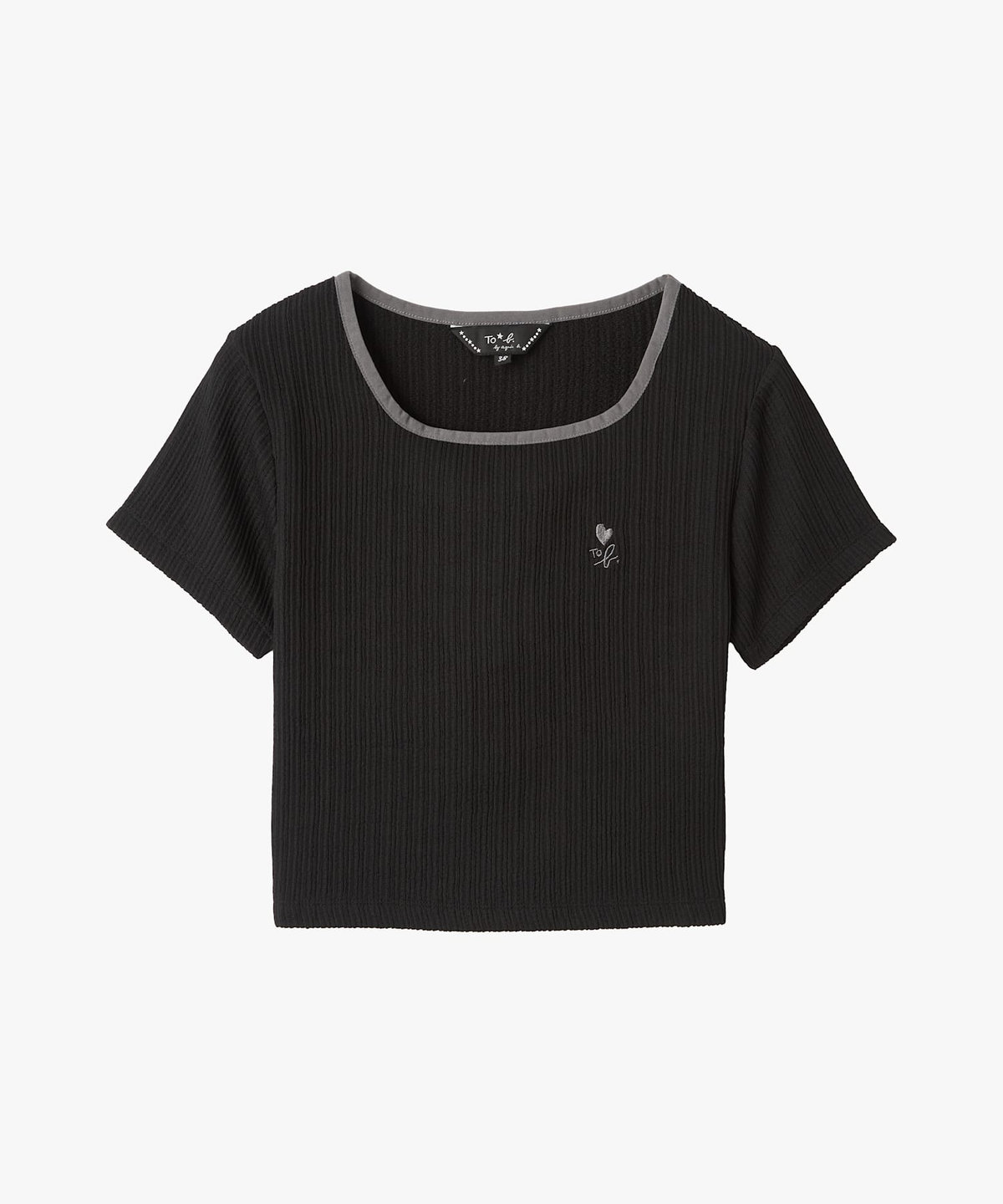 To b. by agnès b. ハート ロゴ コンパクト Tシャツ ブラック