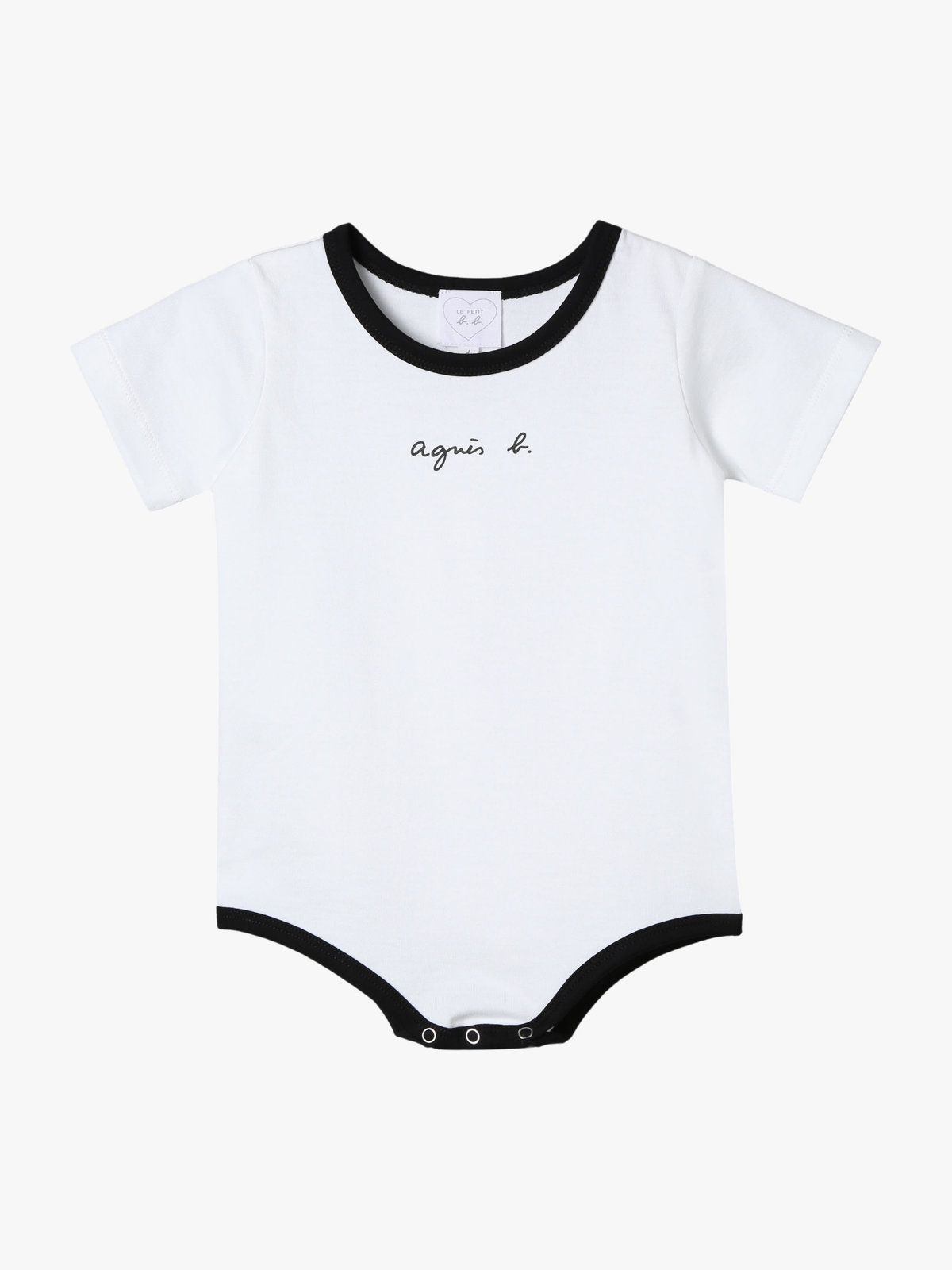 ENFANT ベビー ベビー ロゴ コットン 半袖 ボディスーツ 2枚組 ブラック