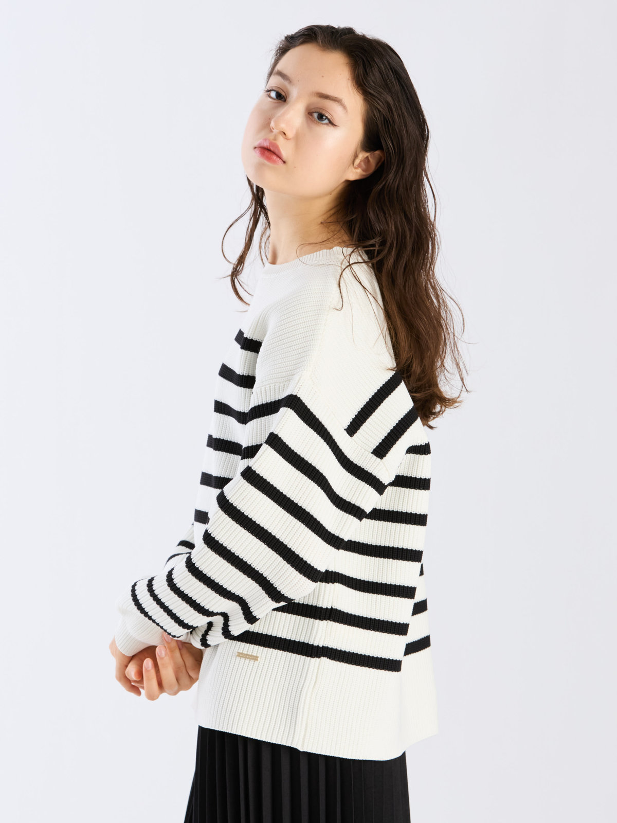 To b. by agnès b. 【Outlet】スポンジニットプルオーバー ホワイト