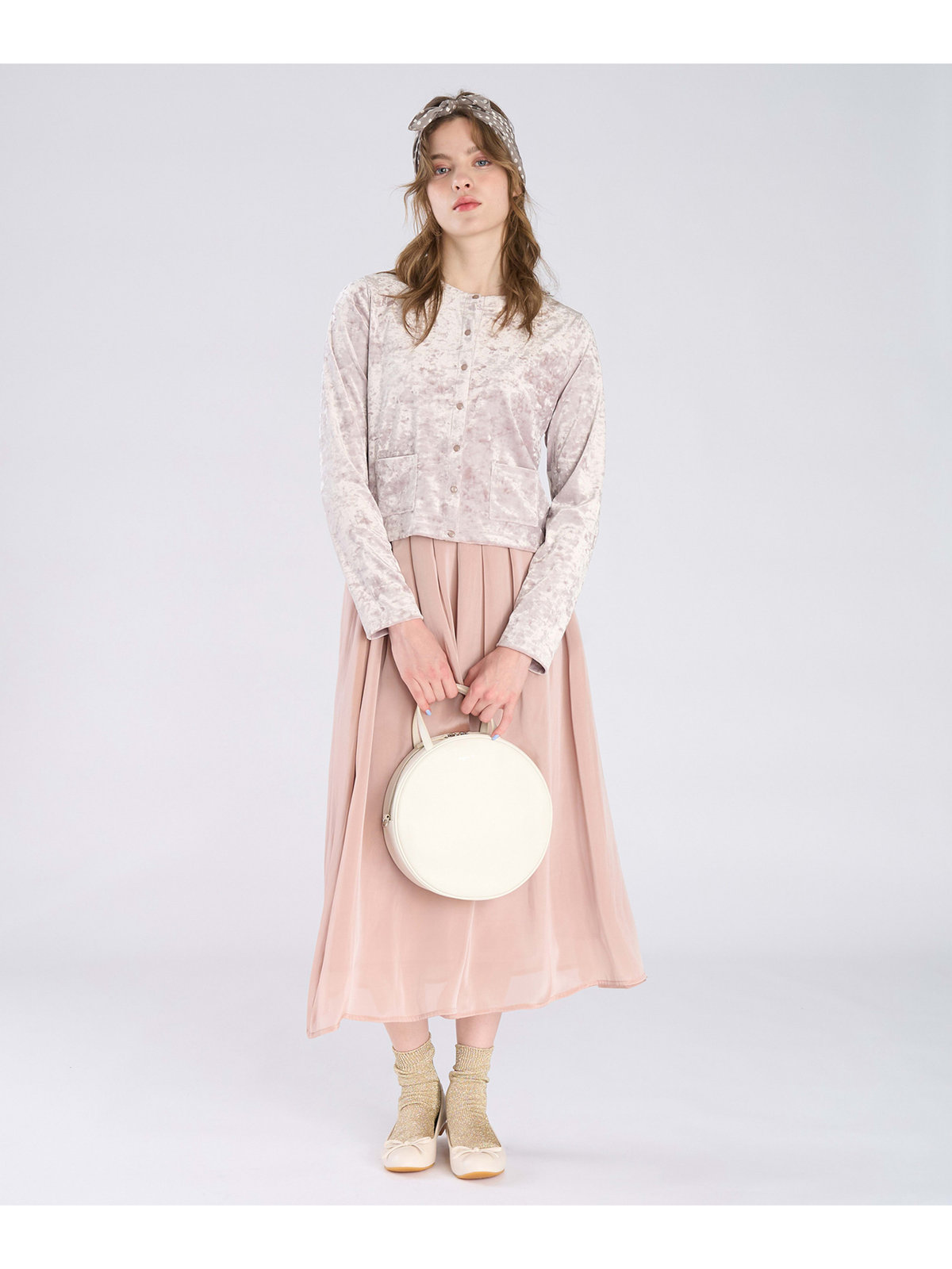 To b. by agnès b. 【Outlet】シャンブレー ロング スカート レッド