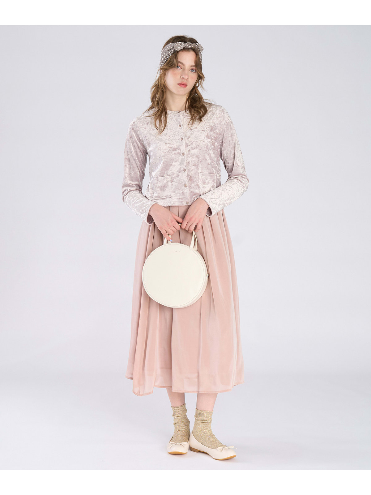 To b. by agnès b. 【Outlet】シャンブレー ロング スカート レッド