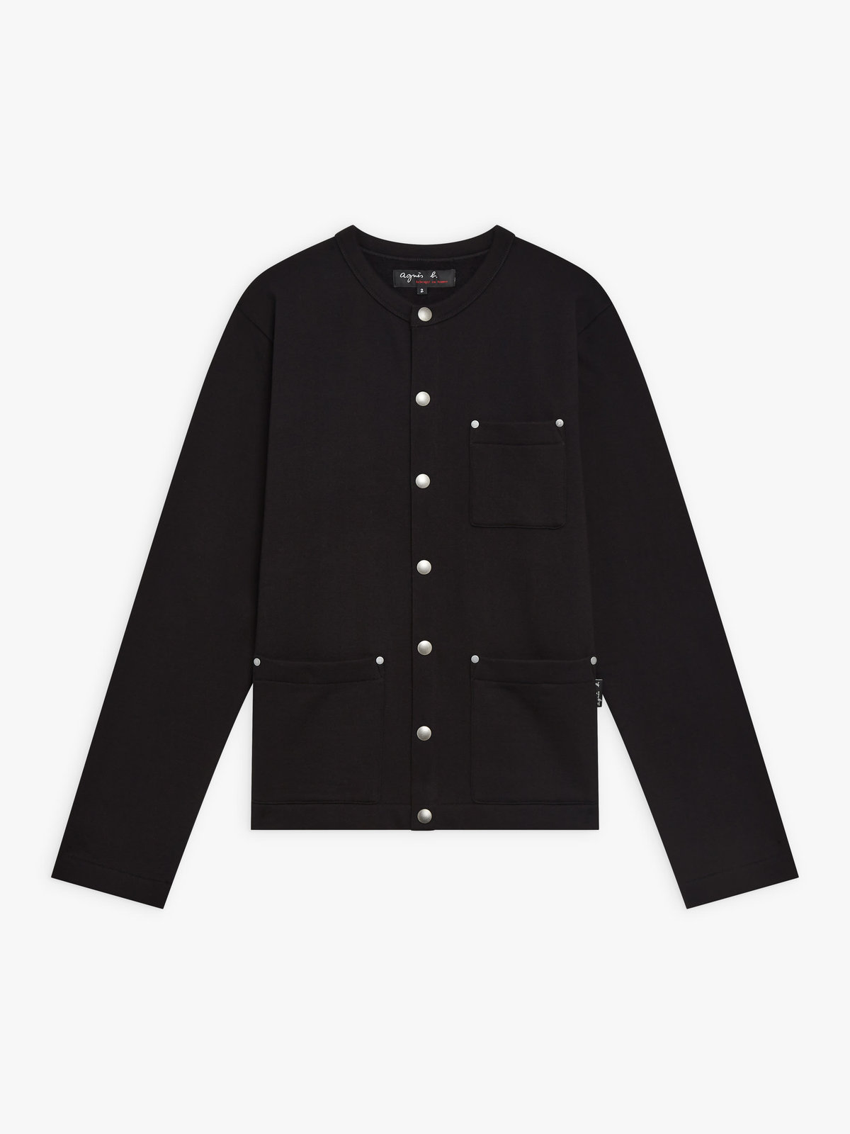 HOMME メンズ メンズ オーガニックコットン メルトン 長袖 カーディガンプレッション ”Khelian” ブラック