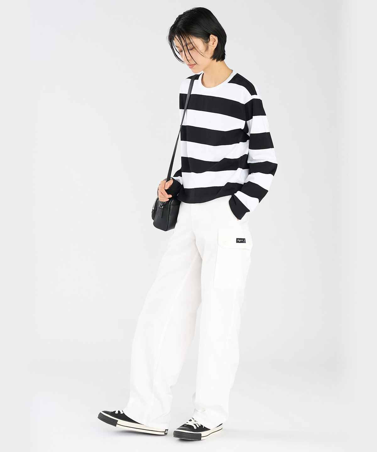 FEMME ウィメンズ コットンキャンバス カーゴパンツ "Treillis" ホワイト