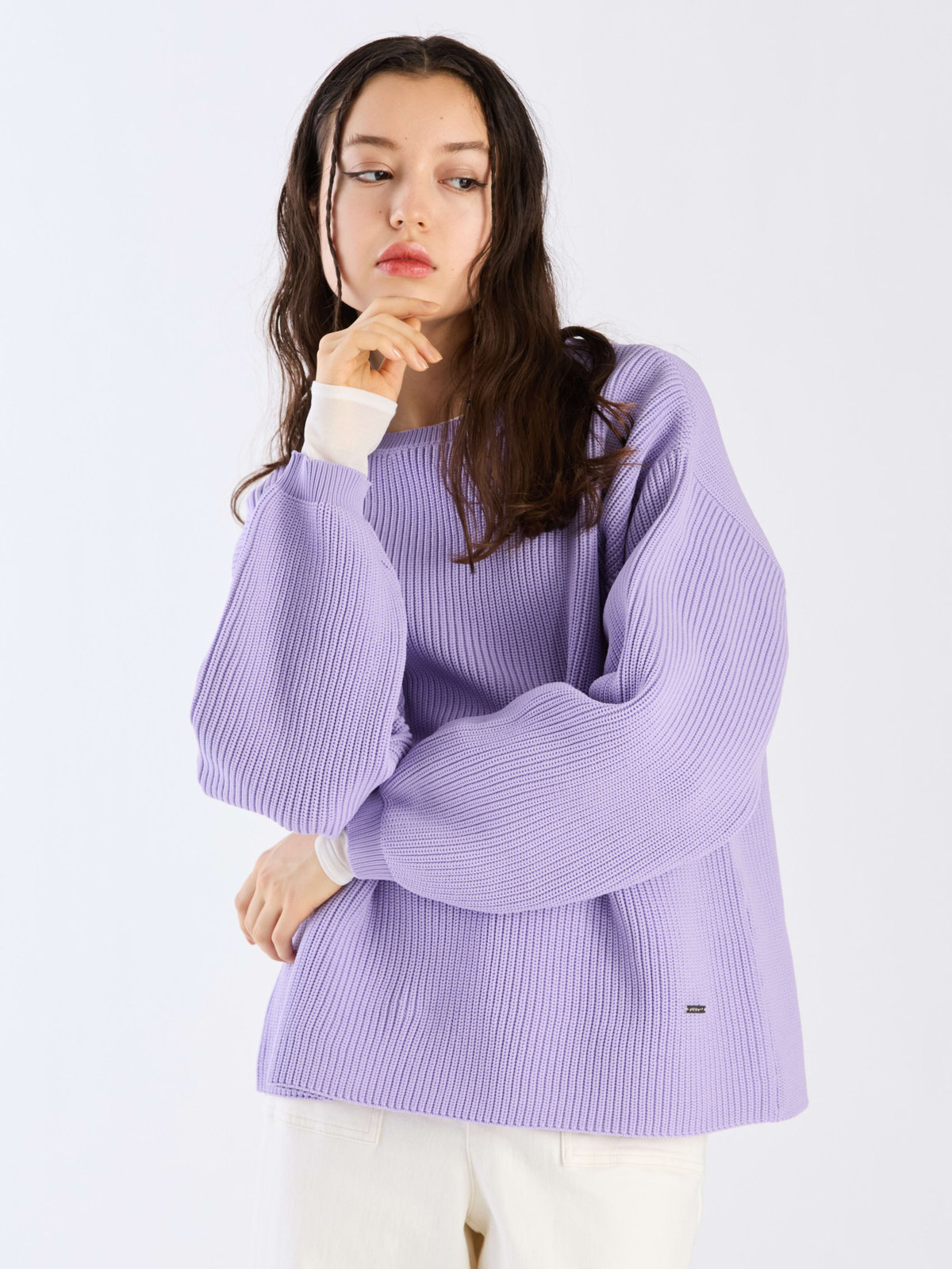 To b. by agnès b. 【Outlet】スポンジニットプルオーバー パープル