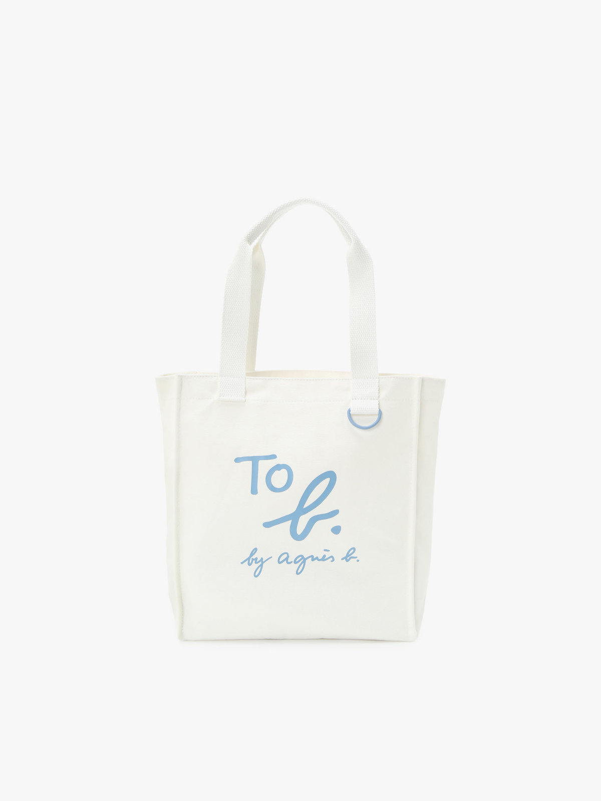 To b. by agnès b. コットン ロゴ ミニ トートバッグ ホワイト