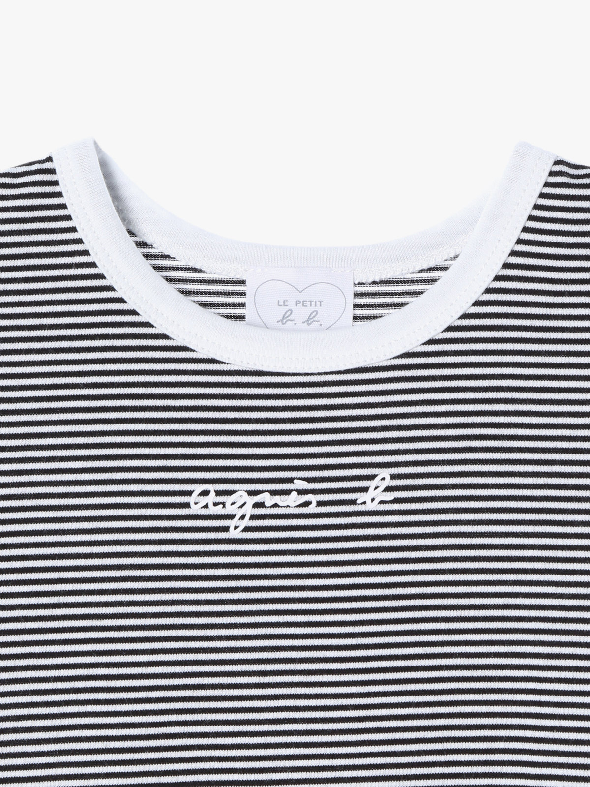 ENFANT ベビー ベビー ロゴ ボーダー コットン 半袖 ボディスーツ 2枚組 ホワイト