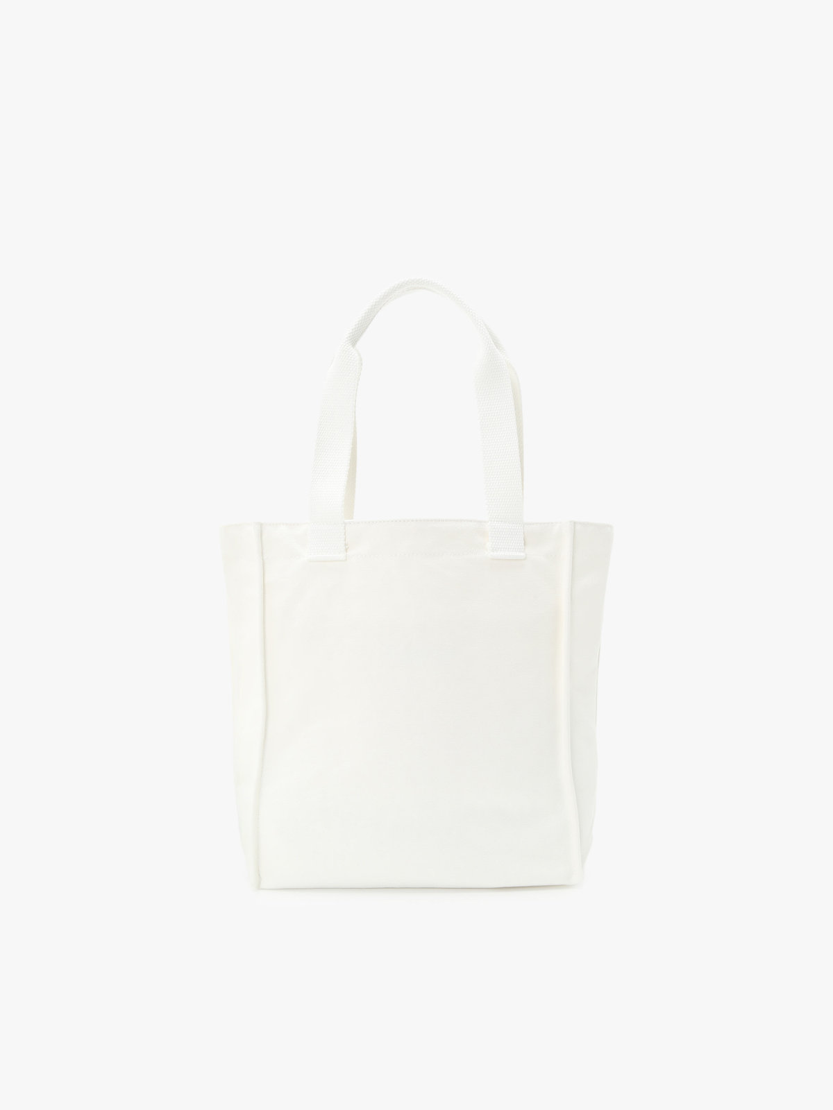 To b. by agnès b. コットン ロゴ ミニ トートバッグ ホワイト