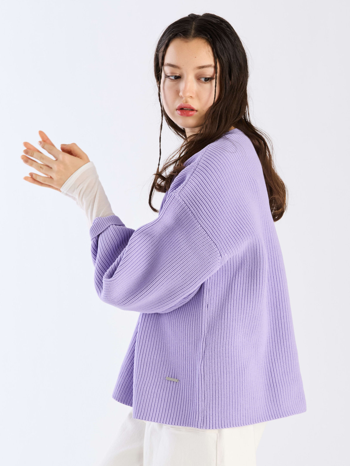 To b. by agnès b. 【Outlet】スポンジニットプルオーバー パープル