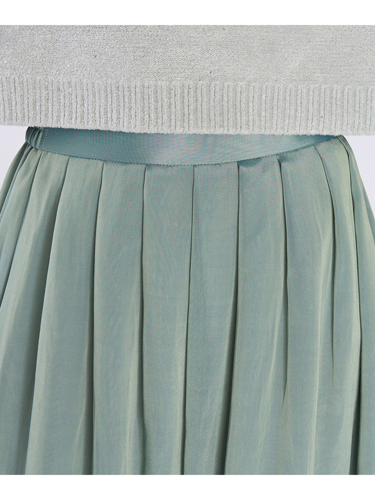 To b. by agnès b. 【Outlet】シャンブレー ロング スカート グリーン