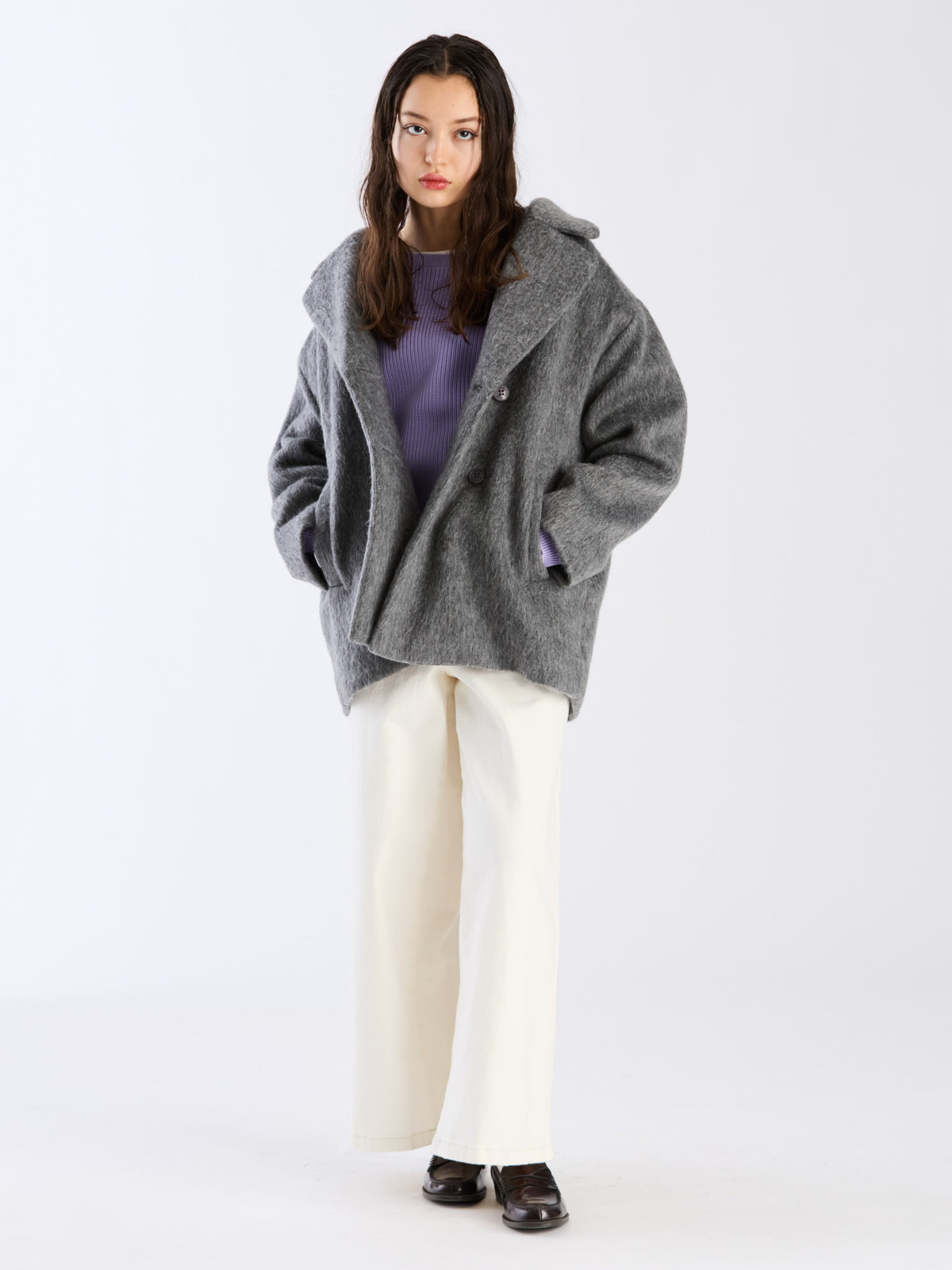 To b. by agnès b. 【Outlet】スポンジニットプルオーバー パープル