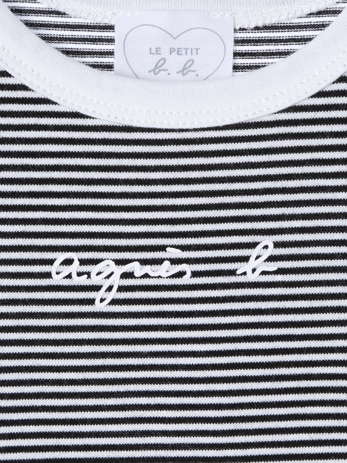 ENFANT ベビー ベビー ロゴ ボーダー コットン 半袖 ボディスーツ 2枚組 ホワイト