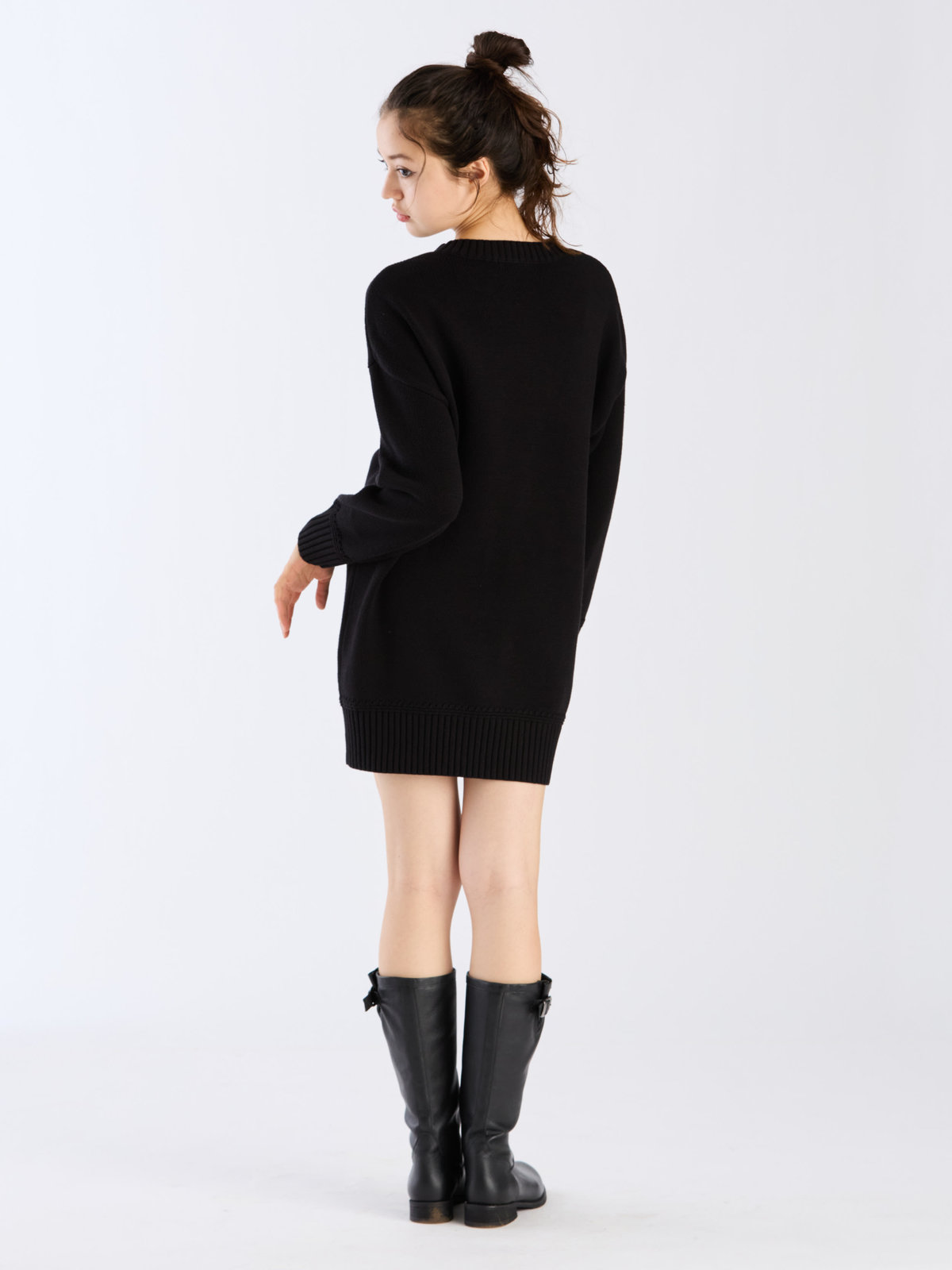 To b. by agnès b. 【Outlet】ソフトニットミニワンピース ブラック