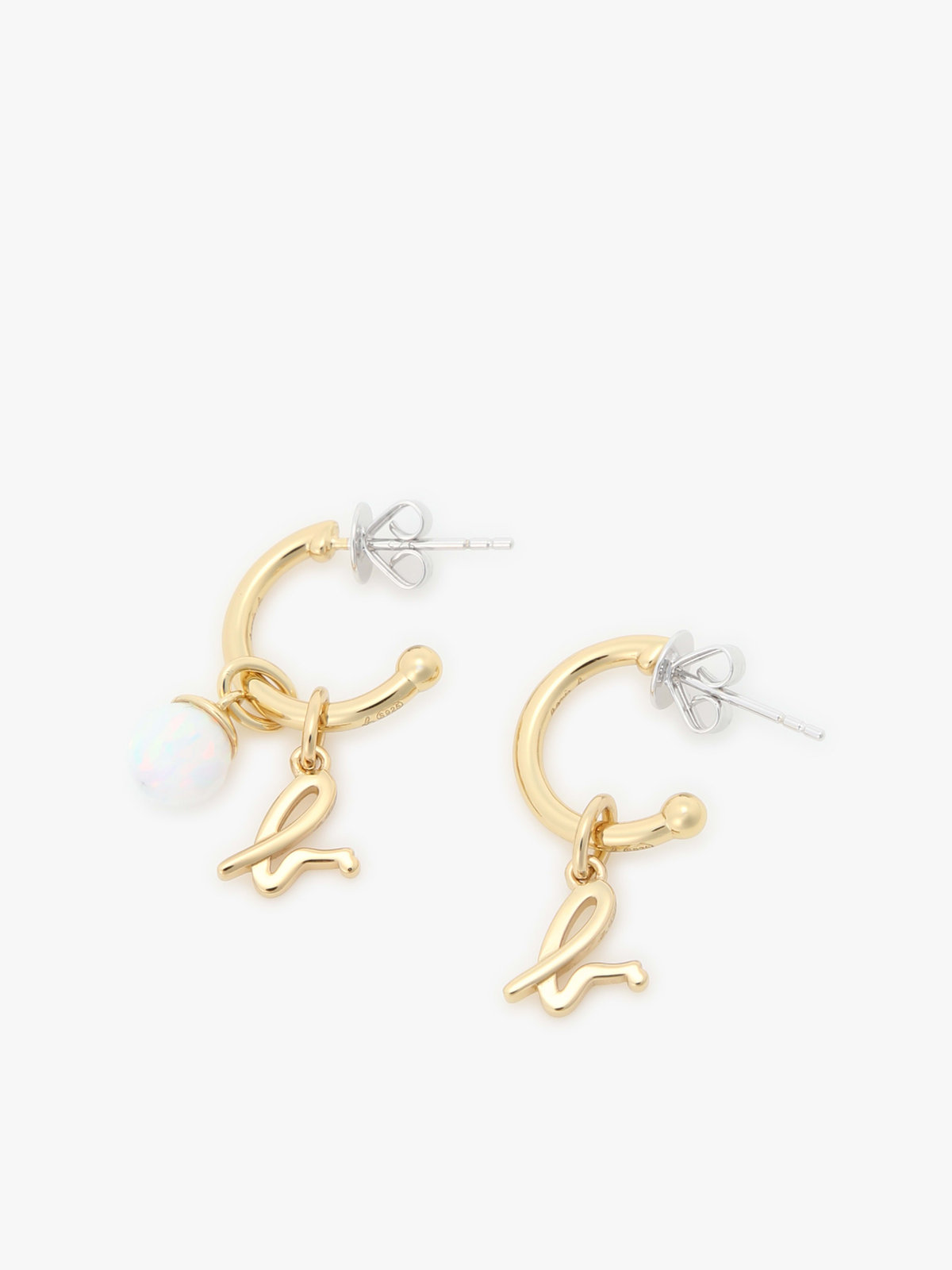 FEMME ウィメンズ ストーンピアス ”Opal” ホワイト系その他