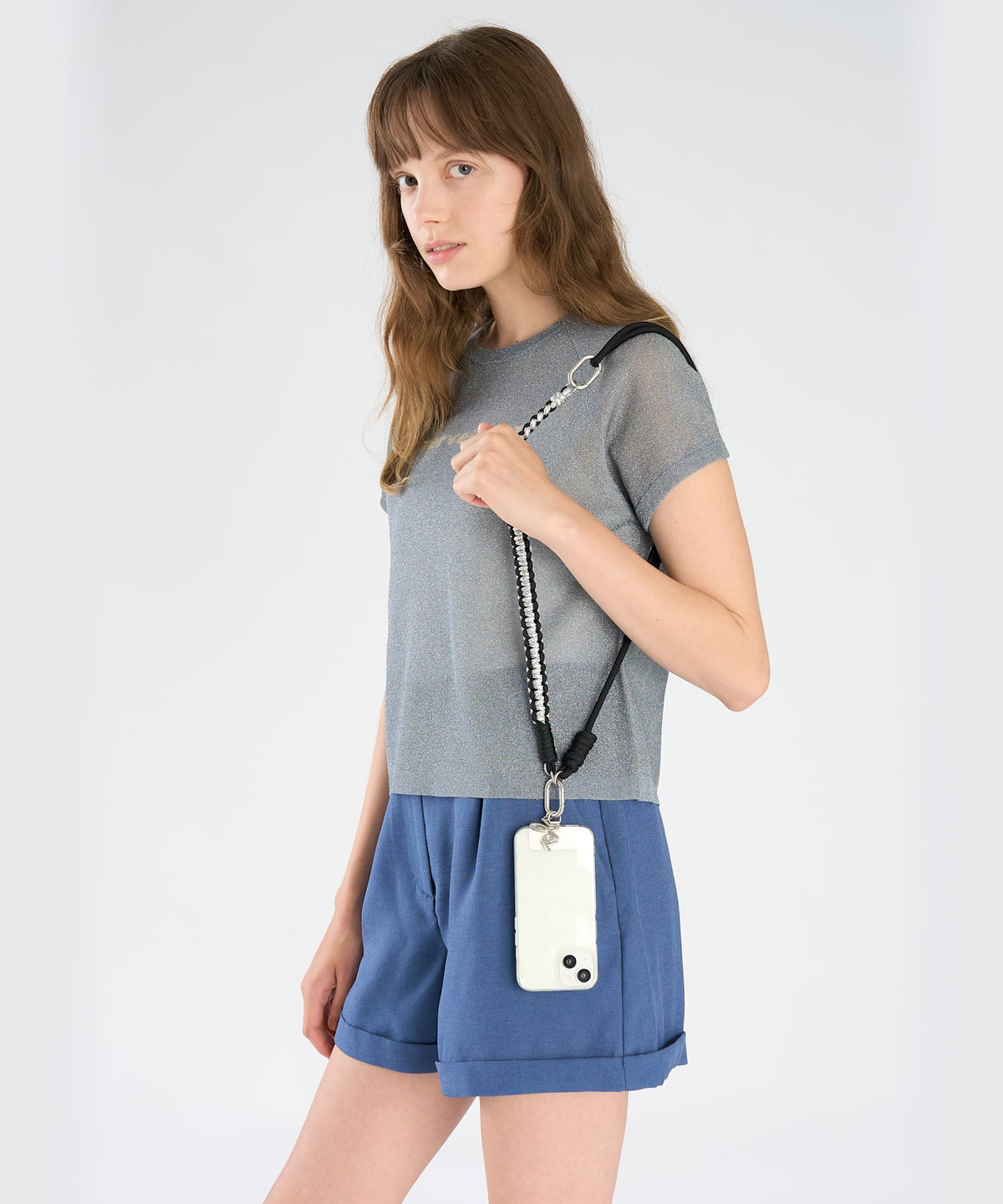 To b. by agnès b. 2way モバイルストラップ シルバー