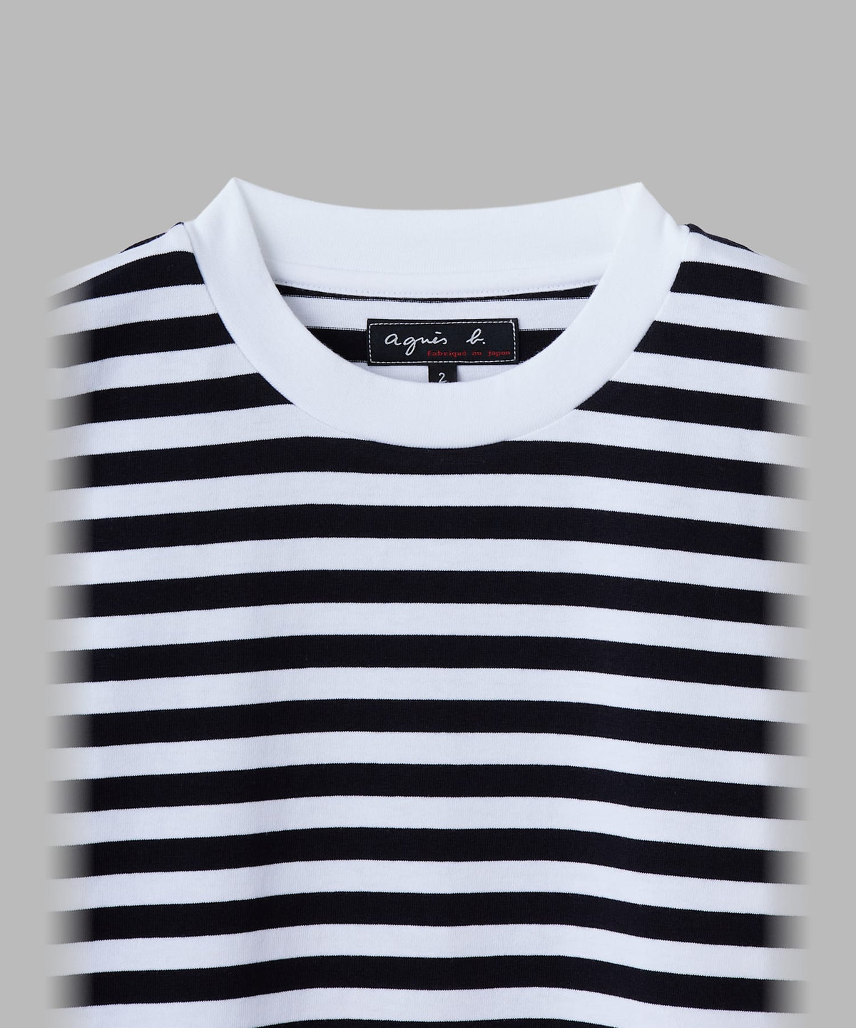 HOMME メンズ メンズ 細ボーダー コットン 長袖 Tシャツ ホワイト×ブラック