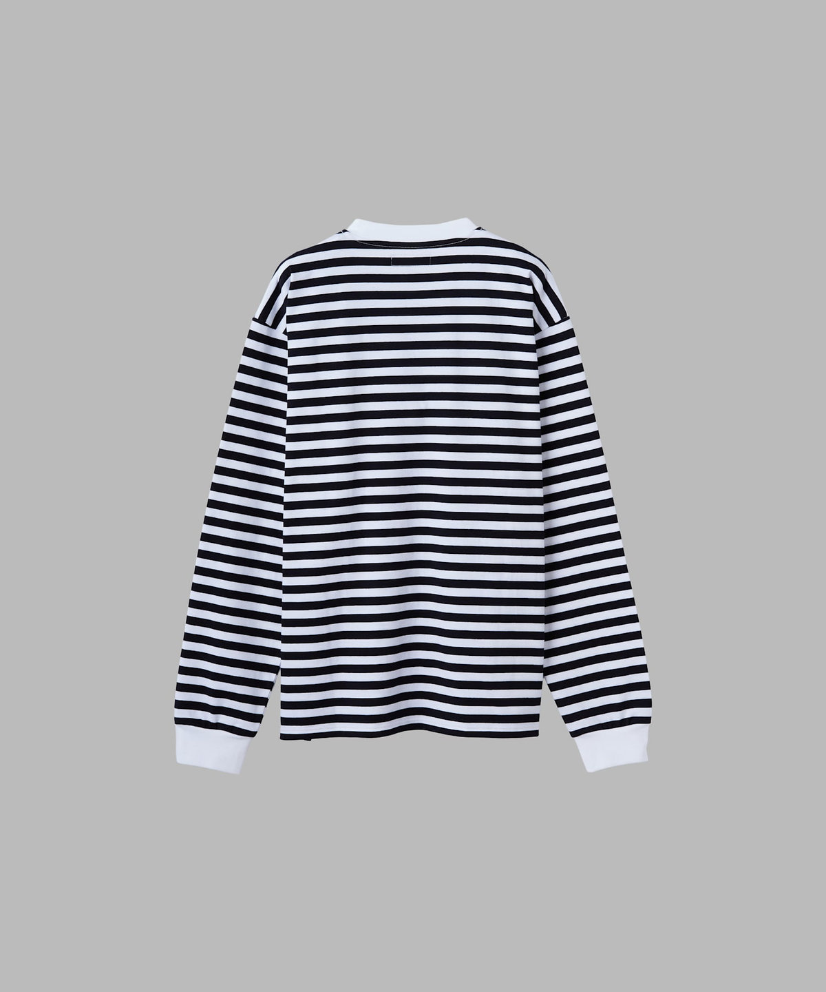 HOMME メンズ メンズ 細ボーダー コットン 長袖 Tシャツ ホワイト×ブラック
